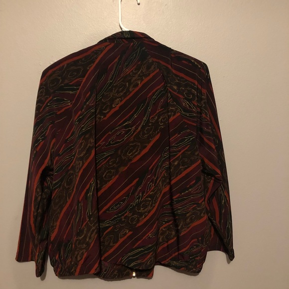 VTG Teddi Zip Up Jacket. Multi Color Pattern. Sz L - Picture 2 of 2